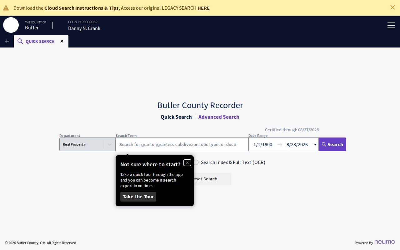 Oxford residents directory Butler County Recorder official record search