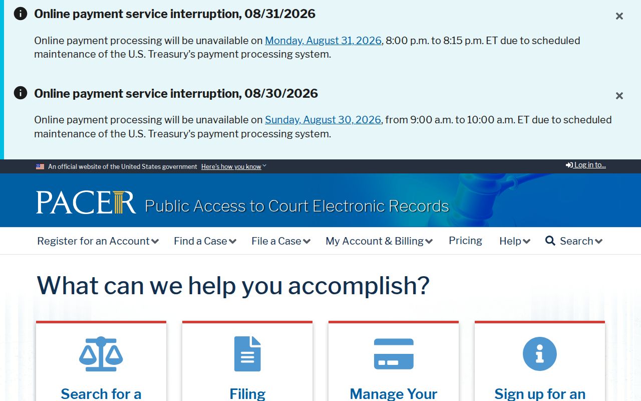 Oxford residents directory PACER federal court search