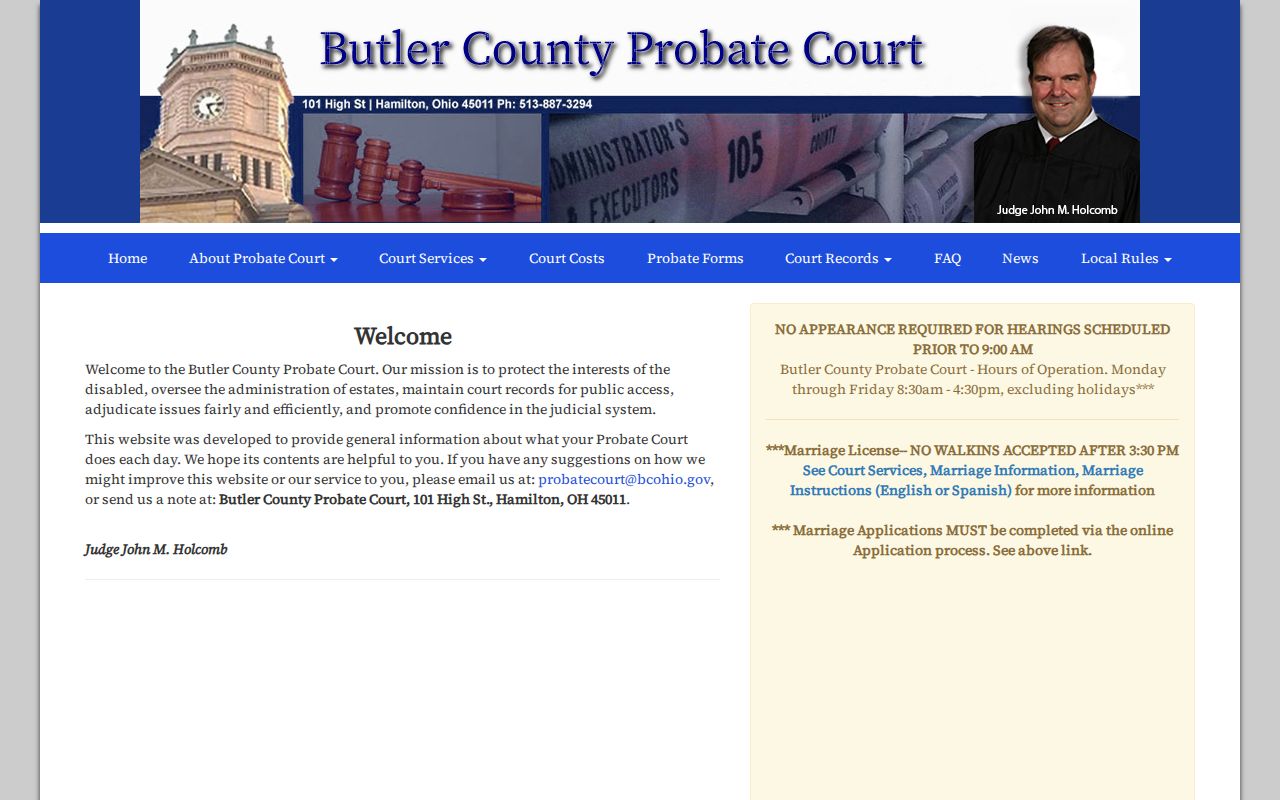 Oxford residents directory Butler County Probate Court