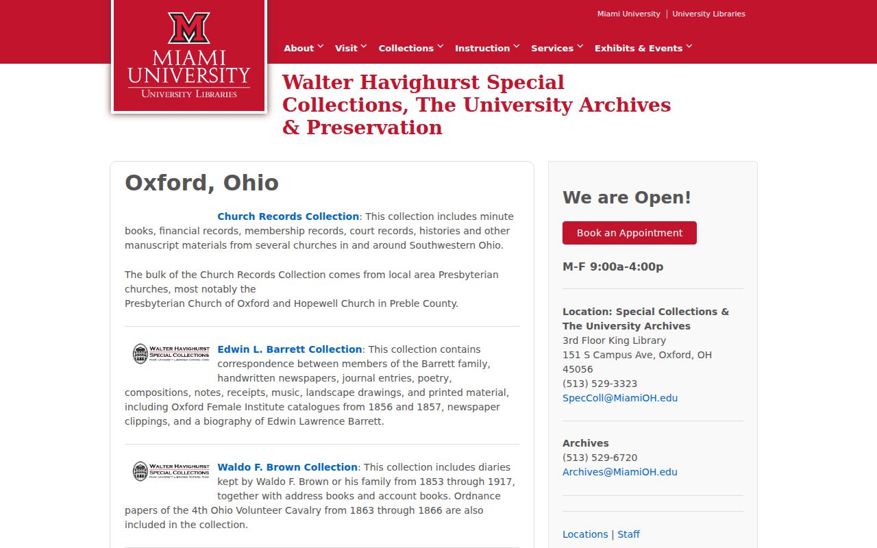 Oxford city directory Miami special-collections source